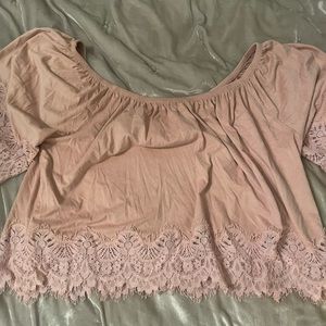 off the shoulder top with lace detail